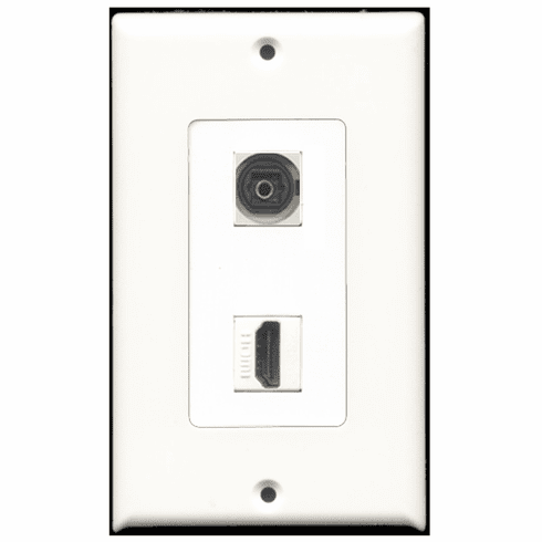RiteAV - 1 Port HDMI - 1 Port Toslink Digital Audio  Wall Plate Decora White