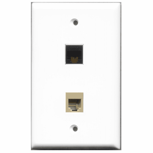 Riteav – 2 porte HDMI 1 porta telefono RJ11 RJ12 beige 1 Port CAT6 Ethernet piastra da muro