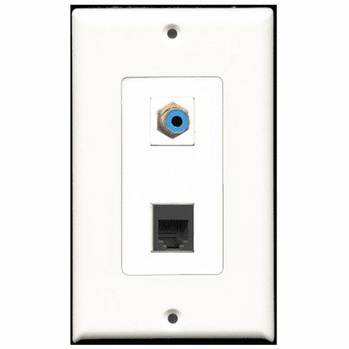 RiteAV - 1 Port RCA Blue 1 Port Phone RJ11 RJ12 Black Decora Type Wall ...