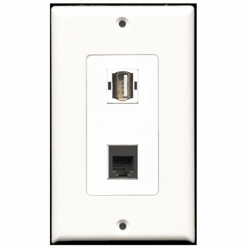 Riteav Piastra Parete RJ11/RJ12 Beige - 1 Porta Telefono + 1 Porta CAT6 - Foto 5