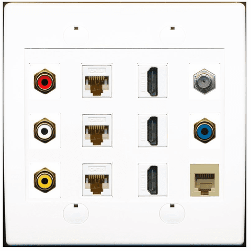 RiteAV décoratifs 1 gang Cat6 plaque murale, ra wp uni ks D1G C6 BRBR 3P RiteAV décoratifs 1 gang Cat6 plaque murale, ra wp uni ks D1G C6 BRBR 3P