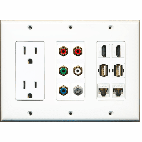 Riteav – 2 porte HDMI 1 Port CAT5e Ethernet bianco – 2 Gang Riteav – 2 porte HDMI 1 Port CAT5e Ethernet bianco – 2 Gang