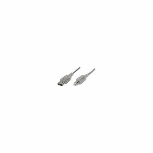 USB CableA to B, USB 2.0, 6ft silver