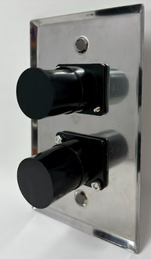 2 Port HDMI D Series Heavy Duty Pass Through Solderless Stainless Steel Wall Plate - HDMI Angled Exit