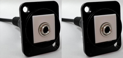 3.5mm D Series Chassis Panel Mount Connector Pass Through Solderless Bulkhead Coupler, Black Metal Housing with Pigtail