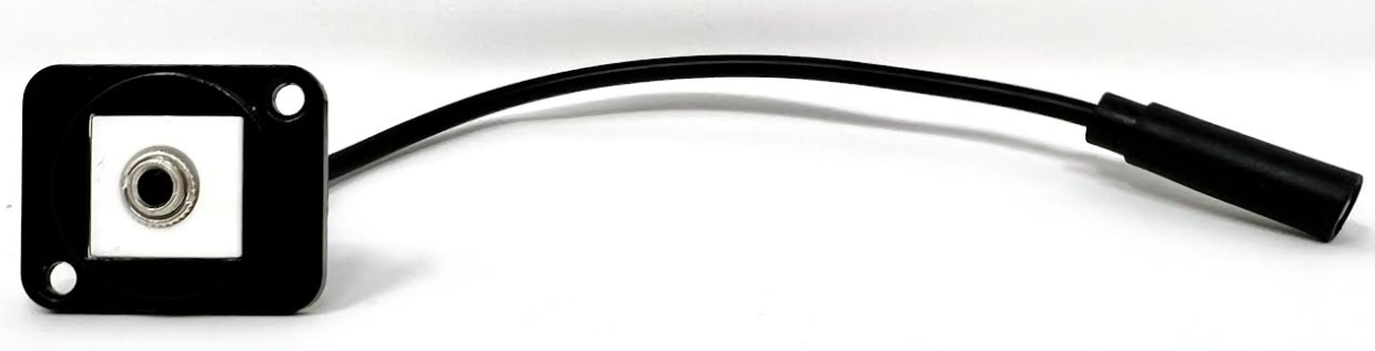 3.5mm D Series Chassis Panel Mount Connector Pass Through Solderless Bulkhead Coupler, Black Metal Housing with Pigtail
