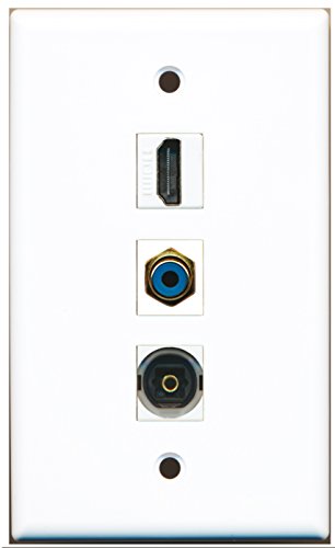 RiteAV - 1 Port HDMI and 1 Port RCA Blue and 1 Port Toslink Wall Plate