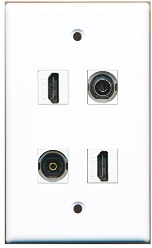 RiteAV - 2 Port HDMI 1 Port Toslink 1 Port 3.5mm Wall Plate