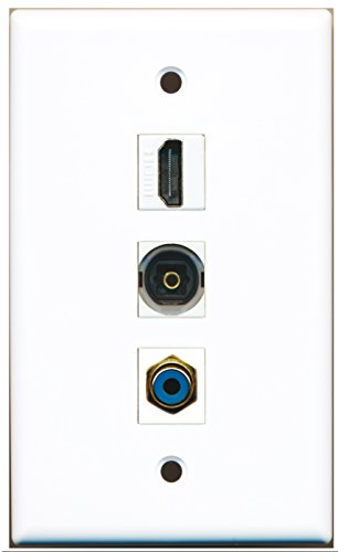 RiteAV - 1 Port HDMI and 1 Port RCA Blue and 1 Port Toslink Wall Plate