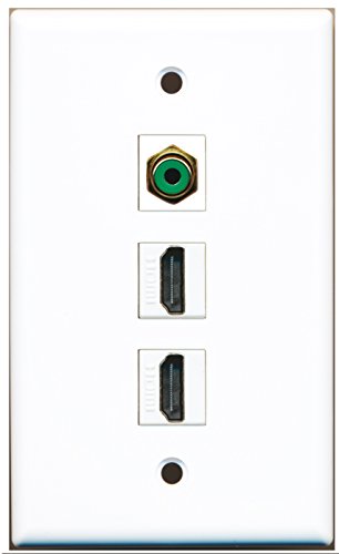 RiteAV - 2 Port HDMI 1 RCA Green Wall Plate