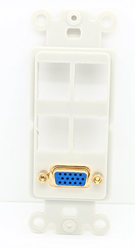 RiteAV White SVGA+4 Blank Port Modular Insert for Keystone Jacks