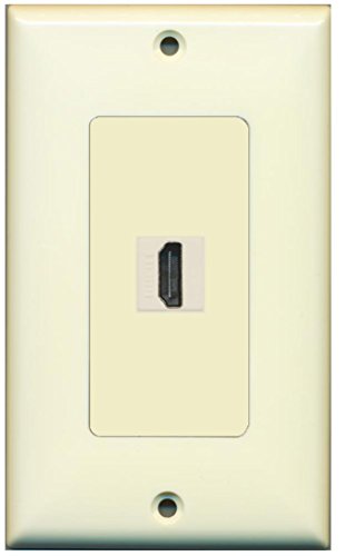 RiteAV HDMI 2.0 Keystone Decorative Wall Plate - Light Almond/Light Almond 1 Port