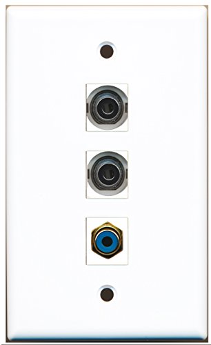 RiteAV - 1 Port RCA Blue 2 Port 3.5mm Wall Plate