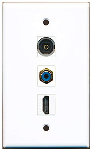 RiteAV - 1 Port HDMI and 1 Port RCA Blue and 1 Port Toslink Wall Plate