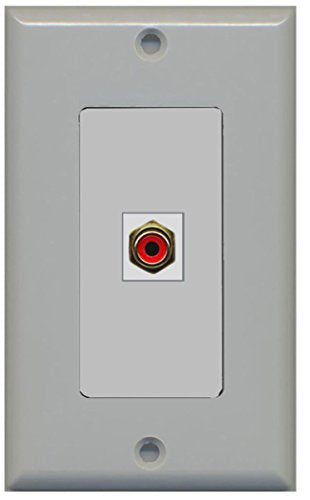 RiteAV - 1 RCA Red for Subwoofer Audio Port Wall Plate Decorative - Gray