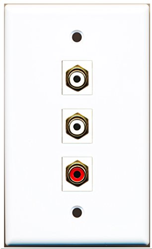 RiteAV - 1 Port RCA Red 2 Port RCA White Wall Plate