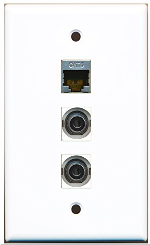 RiteAV - 1 Port Shielded Cat6 Ethernet 2 Port 3.5mm Wall Plate