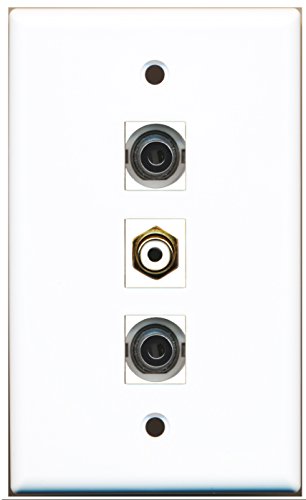 RiteAV - 1 Port RCA White 2 Port 3.5mm Wall Plate
