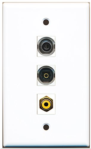 RiteAV - 1 Port RCA Yellow and 1 Port Toslink and 1 Port 3.5mm Wall Plate