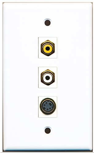 RiteAV - 1 Port RCA White and 1 Port RCA Yellow and 1 Port S-Video Wall Plate