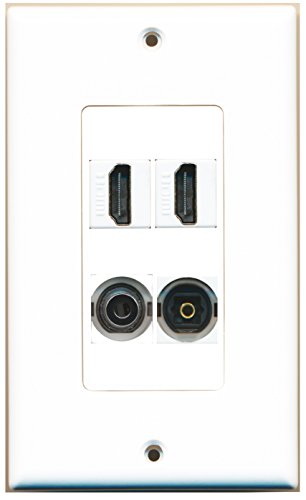 RiteAV - 2 Port HDMI 1 Port Toslink 1 Port 3.5mm Wall Plate Decorative