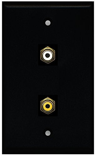 RiteAV - Black 1 Port RCA White 1 Port RCA Yellow Wall Plate