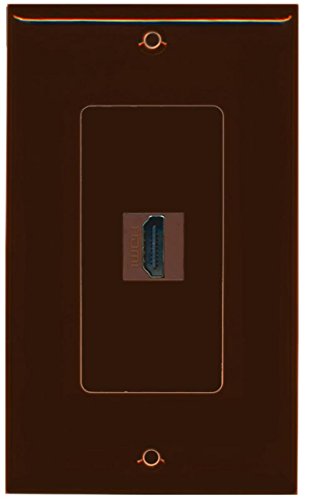 RiteAV HDMI 2.0 Wall Plate 1 Gang Decorative - 1 Port - Brown