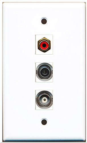 RiteAV - 1 Port RCA Red and 1 Port 3.5mm and 1 Port BNC Wall Plate