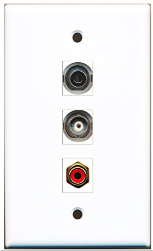 RiteAV - 1 Port RCA Red and 1 Port 3.5mm and 1 Port BNC Wall Plate