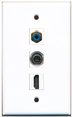 RiteAV - 1 Port HDMI and 1 Port RCA Blue and 1 Port 3.5mm Wall Plate