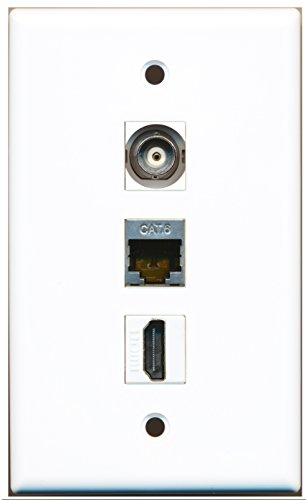 RiteAV - 1 Port HDMI and 1 Port Shielded Cat6 Ethernet and 1 Port BNC Wall Plate