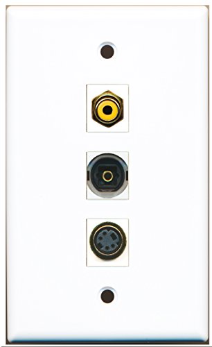 RiteAV - 1 Port RCA Yellow and 1 Port S-Video and 1 Port Toslink Wall Plate