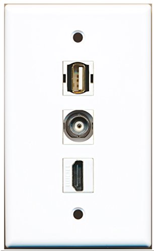 RiteAV - 1 Port HDMI and 1 Port USB A-A and 1 Port BNC Wall Plate