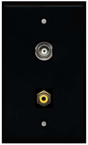 RiteAV - Black 1 Port RCA Yellow 1 Port BNC Wall Plate