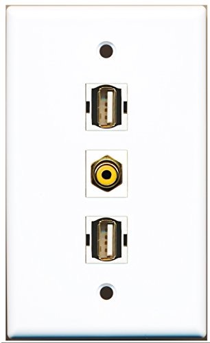 RiteAV - 1 Port RCA Yellow 2 Port USB A-A Wall Plate
