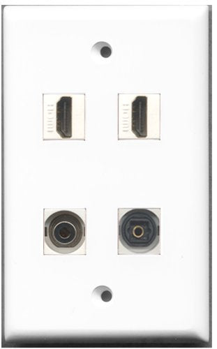 RiteAV - 2 Port HDMI 1 Port Toslink 1 Port 3.5mm Wall Plate