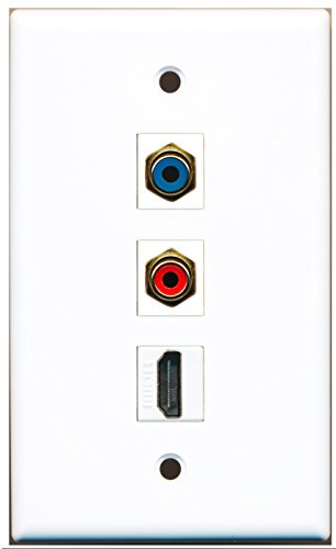 RiteAV - 1 Port HDMI and 1 Port RCA Red and 1 Port RCA Blue Wall Plate