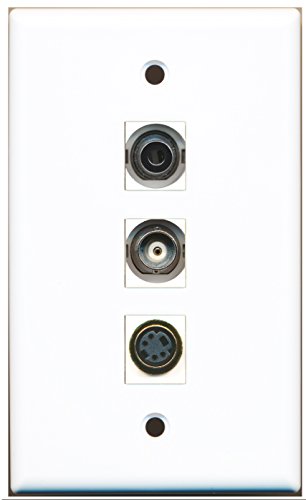 RiteAV - 1 Port S-Video and 1 Port 3.5mm and 1 Port BNC Wall Plate