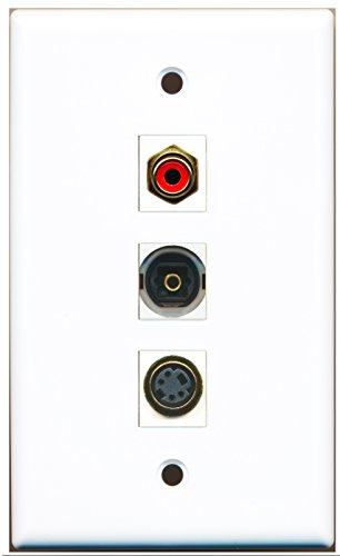 RiteAV - 1 Port RCA Red and 1 Port S-Video and 1 Port Toslink Wall Plate