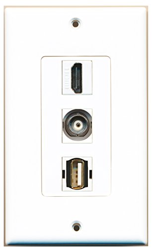 RiteAV - 1 Port HDMI and 1 Port USB A-A and 1 Port BNC Decorative Wall Plate Decorative