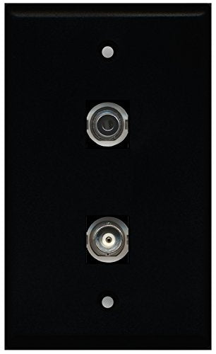 RiteAV - Black 1 Port 3.5mm 1 Port BNC Wall Plate