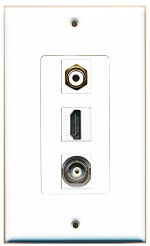 RiteAV - 1 Port HDMI and 1 Port RCA White and 1 Port BNC Decorative Wall Plate