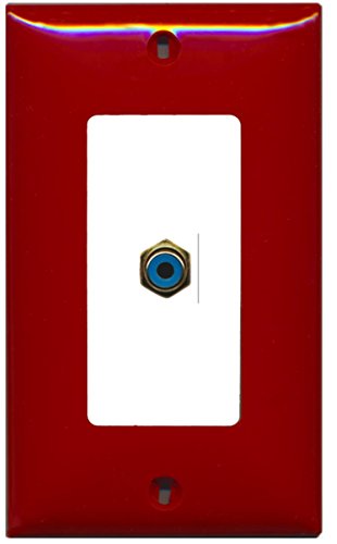 RiteAV - 1 RCA Blue for Subwoofer Audio Port Wall Plate Decorative - Red/White
