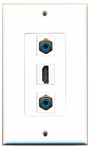 RiteAV - 1 Port HDMI 2 Port RCA Blue Wall Plate Decorative