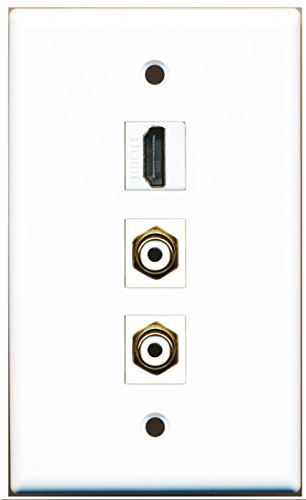 RiteAV - 1 Port HDMI 2 Port RCA White Wall Plate