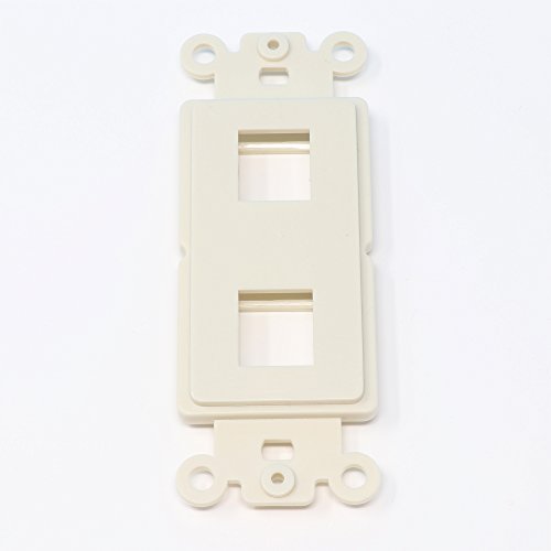 RiteAV Light Almond Blank 2 Port Modular Insert for Keystone Jacks