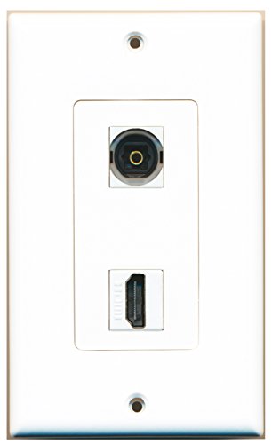 RiteAV - 1 Toslink Digital Audio Port and 1 HDMI Port Wall Plate Decorative - White