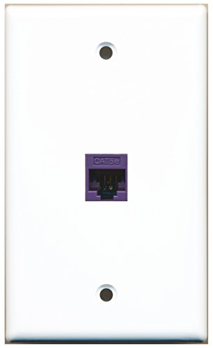 RiteAV - 1 Port Cat5e Ethernet Purple Wall Plate White RAV1007