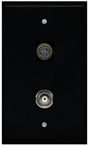 RiteAV - Black 1 Port S-Video 1 Port BNC Wall Plate