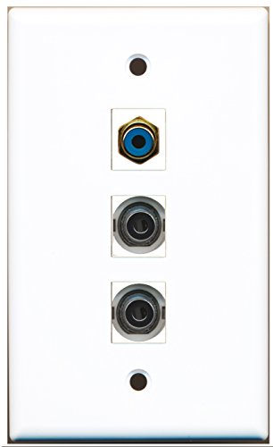 RiteAV - 1 Port RCA Blue 2 Port 3.5mm Wall Plate